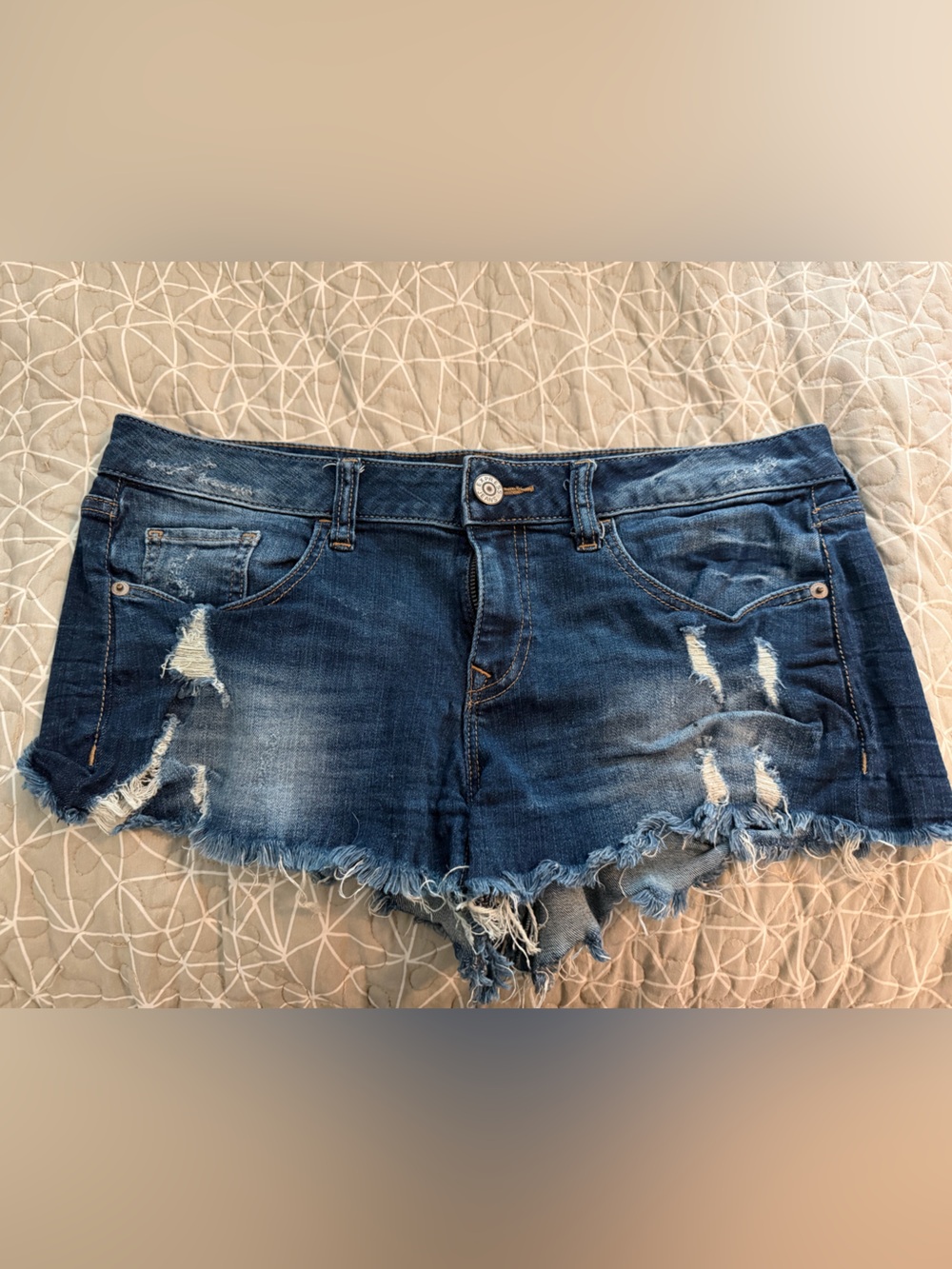 Express Distressed Denim Micro Shorts Size 10